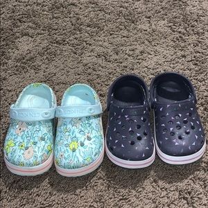 2 pairs Girls size 10 crocs
